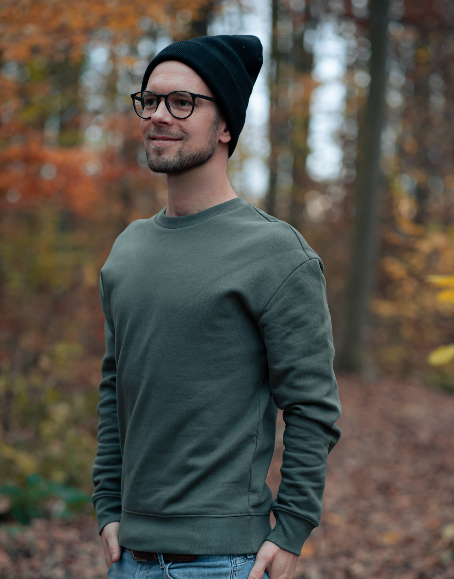 Premium Unisex Pullover mit hängenden Schultern