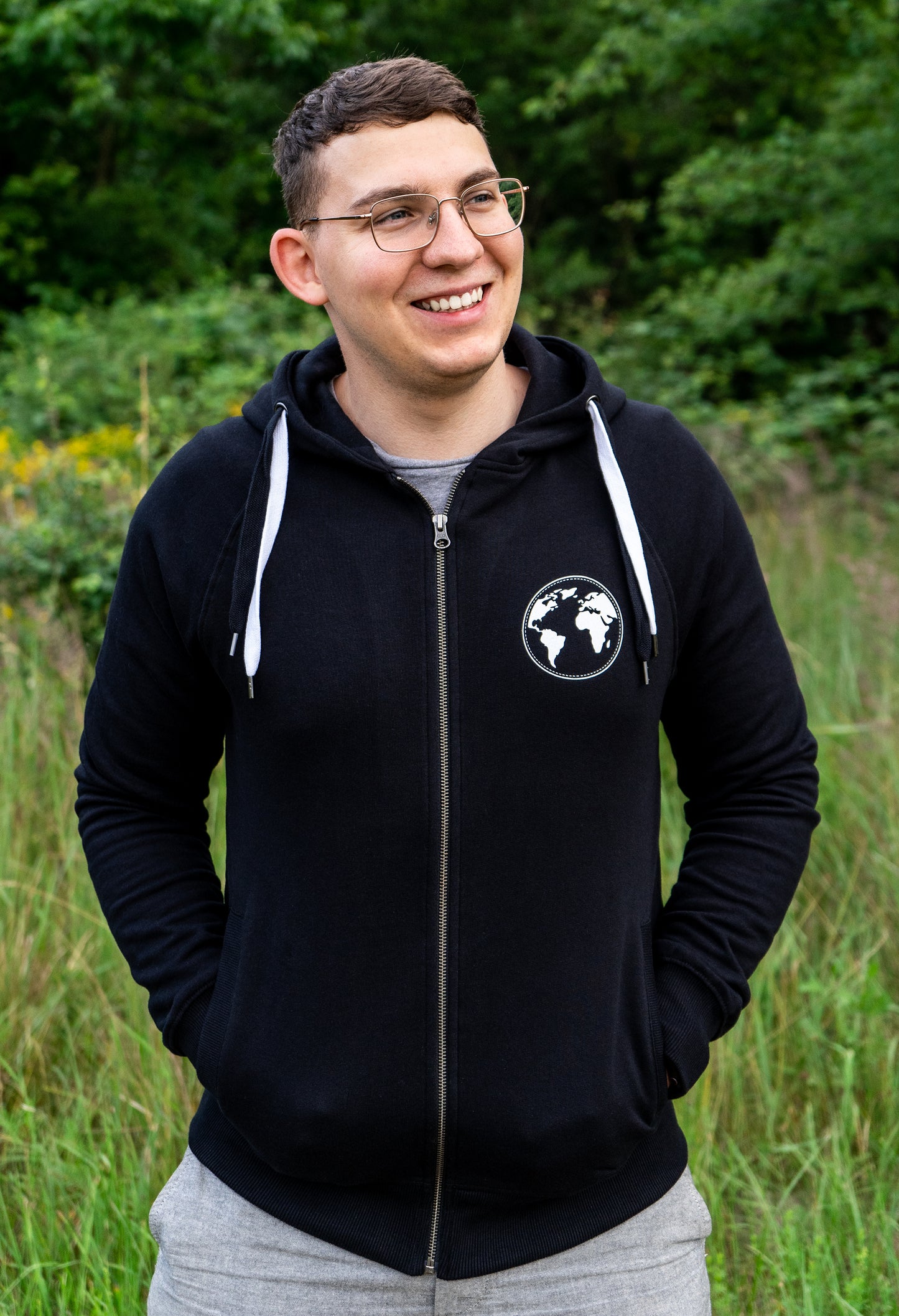 Sweatjacke Weltkugel